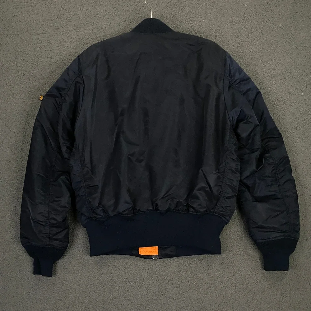 Alpha Industries MA-1 Intermediate Flyers Jacket sz Small Navy Reversible Bomber